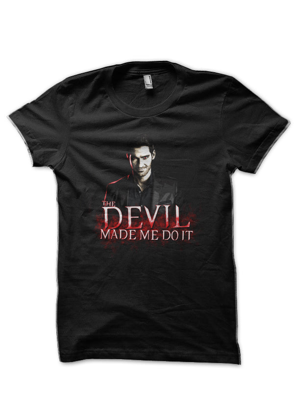 The Devil Made Me Do It Lucifer Black T-Shirt Hoodie, Sweatshirt | PureTeeCo.com