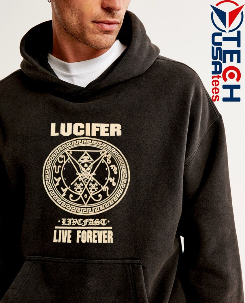 Lucifer live forever logo shirt