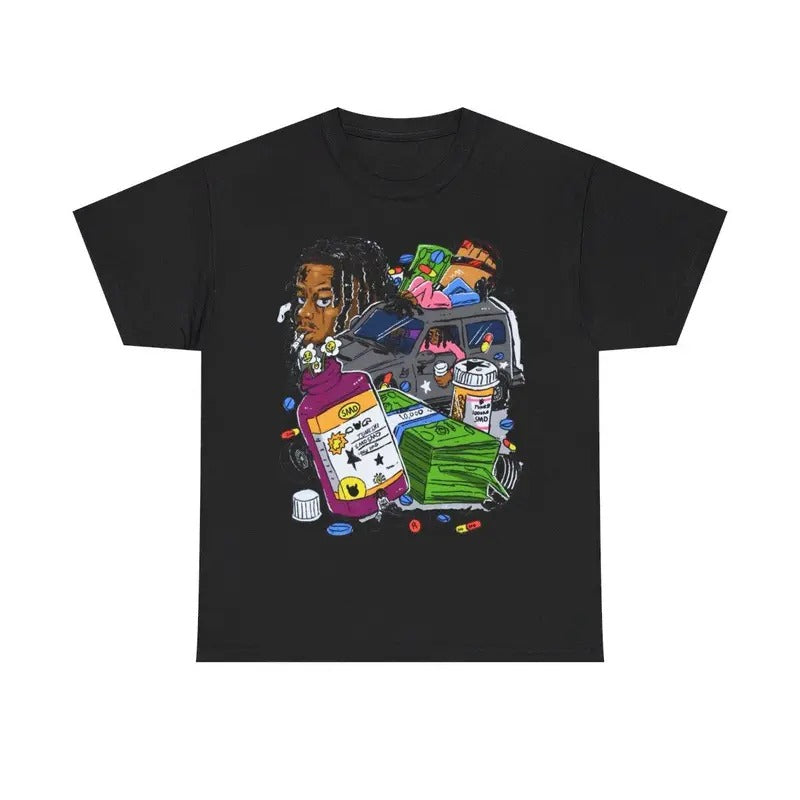 Lucki Rapper Y2k 90s HipHop Vibes Heavy Cotton Graphic TShirt Tshirt Shirt HipHop Rap Tee Casual Menswear Retro Top...