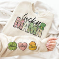 Lucky Mama Lucky St Patty's Day Mama Sleeve s Shamrock Mama St Patrick's Day Irish T-Shirts, Hoodie, Sweatshirt