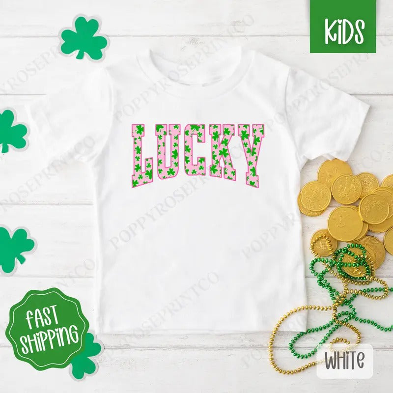 Lucky St Patrick Kids Shirt - St Patrick's Day Children's Tshirt - Cute Youth Tee Gildan Hoodie, Sweatshirt | PureTeeCo.com