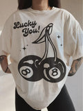 Lucky You Cherry 8 Ball Tee, graphic tee, aesthetic Top Womenswear Hoodie, Sweatshirt | PureTeeCo.com