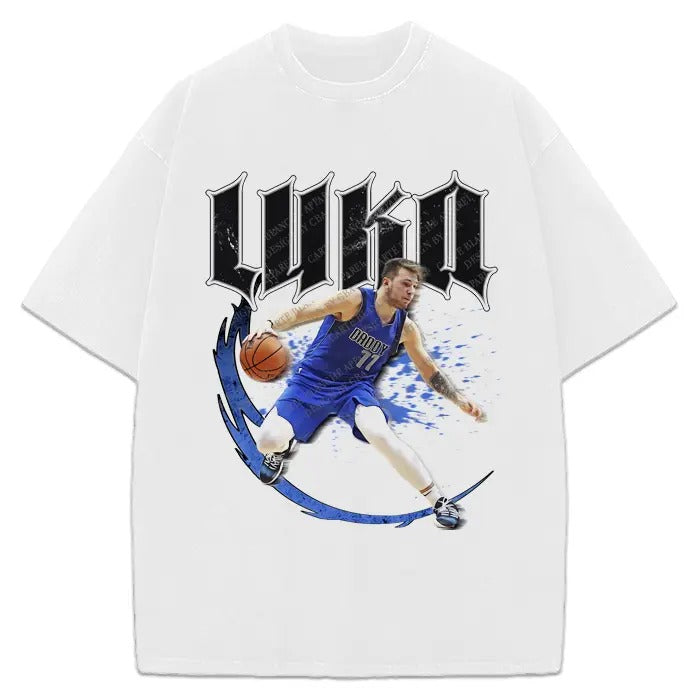 Luka Doncic Shirt Daddy Luka Magic Step back Dallas Custom Design Graphic T-Shirt Crewneck Cotton Hoodie, Sweatshirt