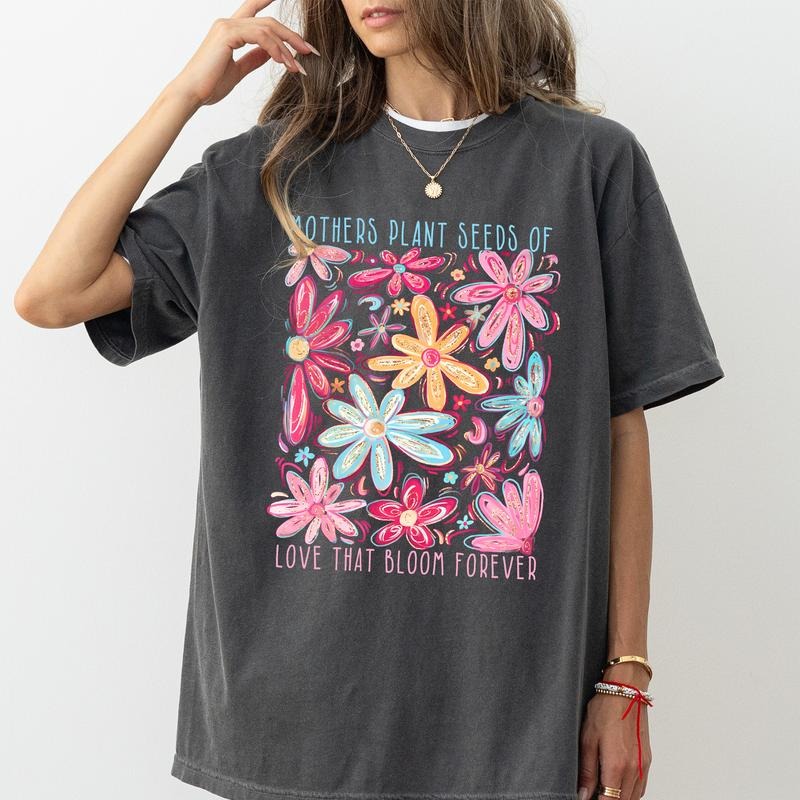 MAPTEES Floral Mama Comfort Colors Shirt, Gift For Mom, Mother's Day Gifts, Mothers Plant Seeds Of Love Graphic Tee,...