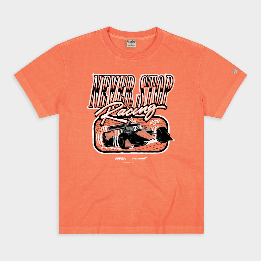 Arrow McLaren "Never Stop Racing" Heavyweight Tee Hoodie, Sweatshirt | PureTeeCo.com