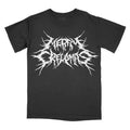 METAL Font Merry Creepmas Graphic Tee - Comfort Colors Shirt Metal Christmas Unisex Top Hoodie, Sweatshirt | PureTeeCo.com