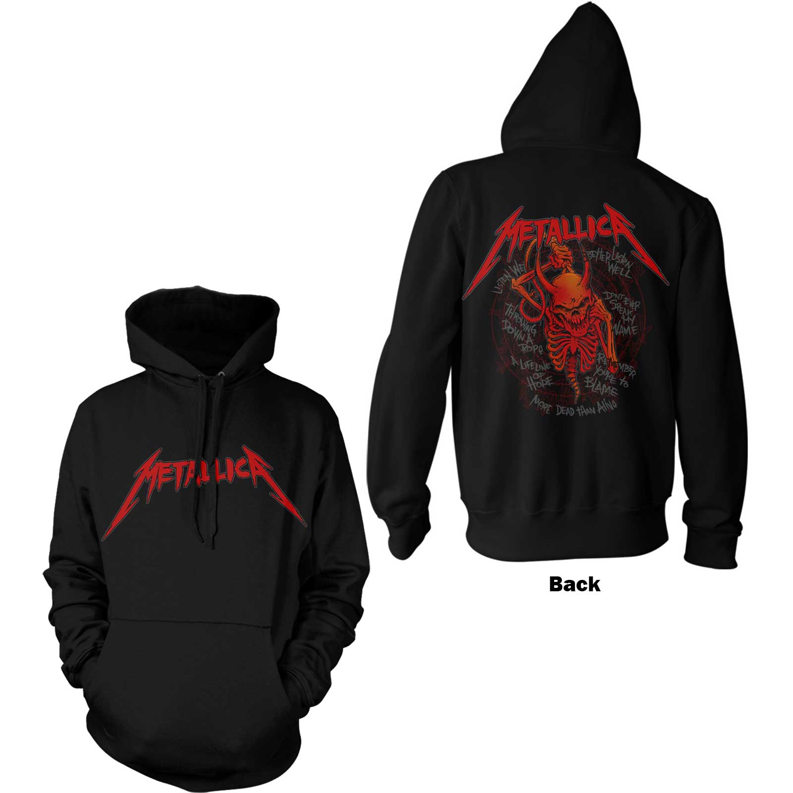 Metallica | Official Band Hoodie | Skull Screaming Red (Back Print) T-Shirts, Sweatshirt | PureTeeCo.com (Image 1)