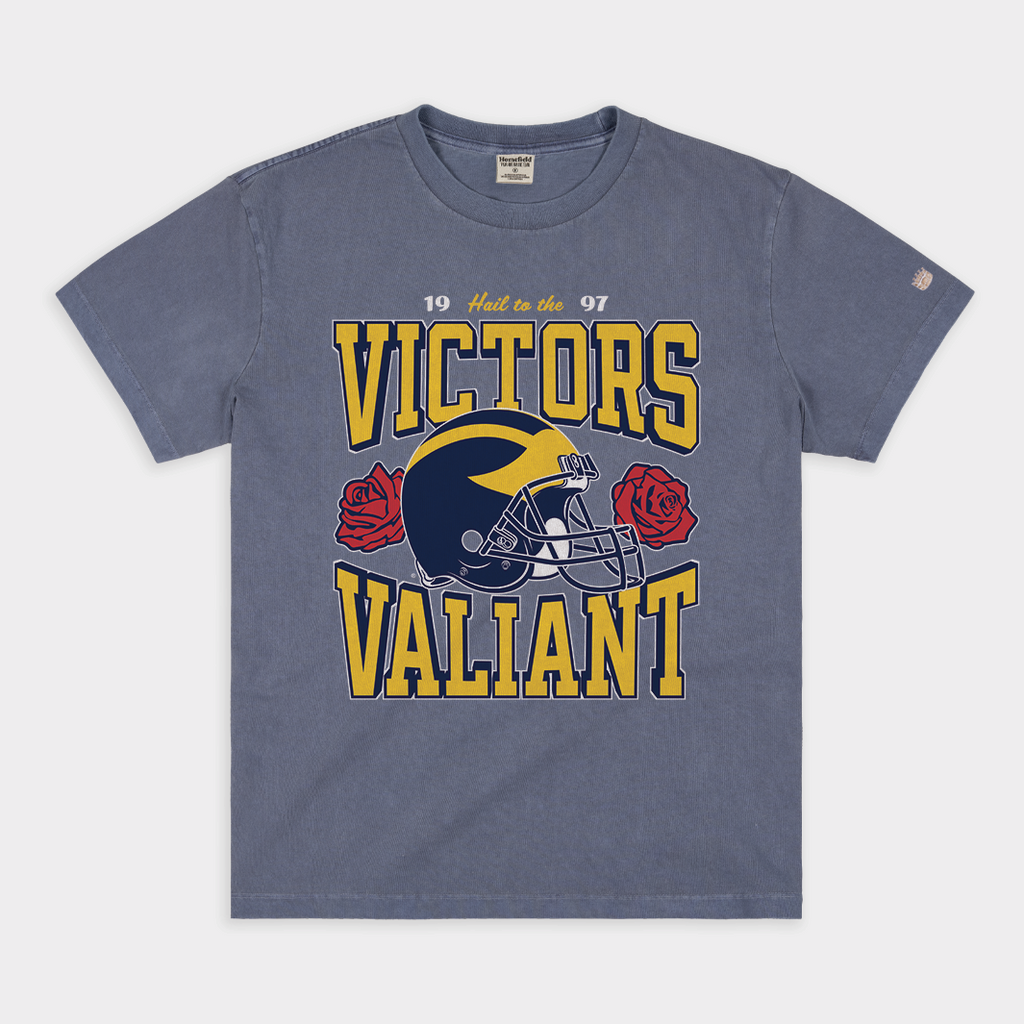 Retro Michigan 1997 National Champions Vintage Heavyweight Tee Hoodie, Sweatshirt | PureTeeCo.com (Image 1)
