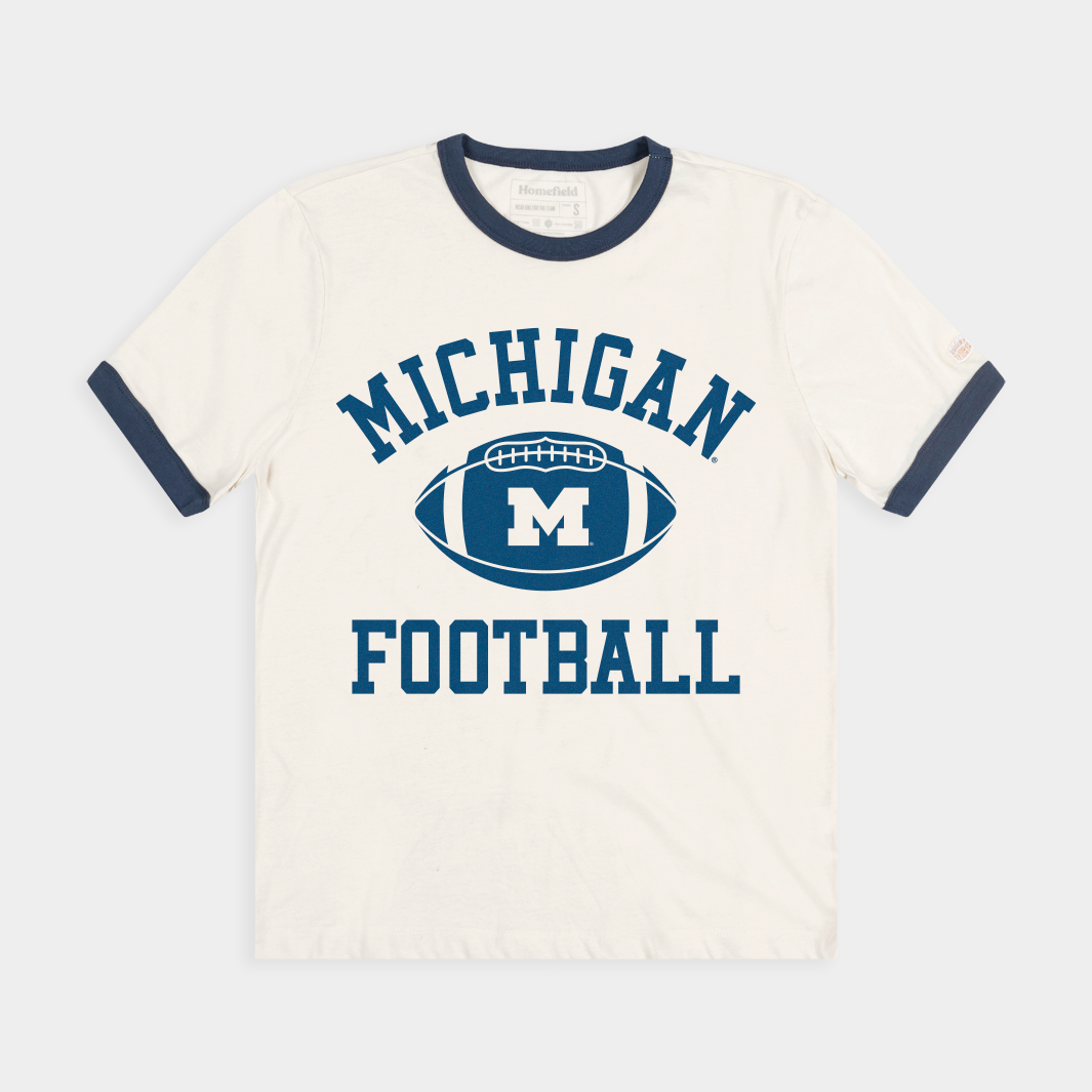 Michigan Football 1970s Vintage Ringer Tee Hoodie, Sweatshirt | PureTeeCo.com