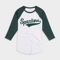 MSU Spartans Script Baseball Tee Hoodie, Sweatshirt | PureTeeCo.com
