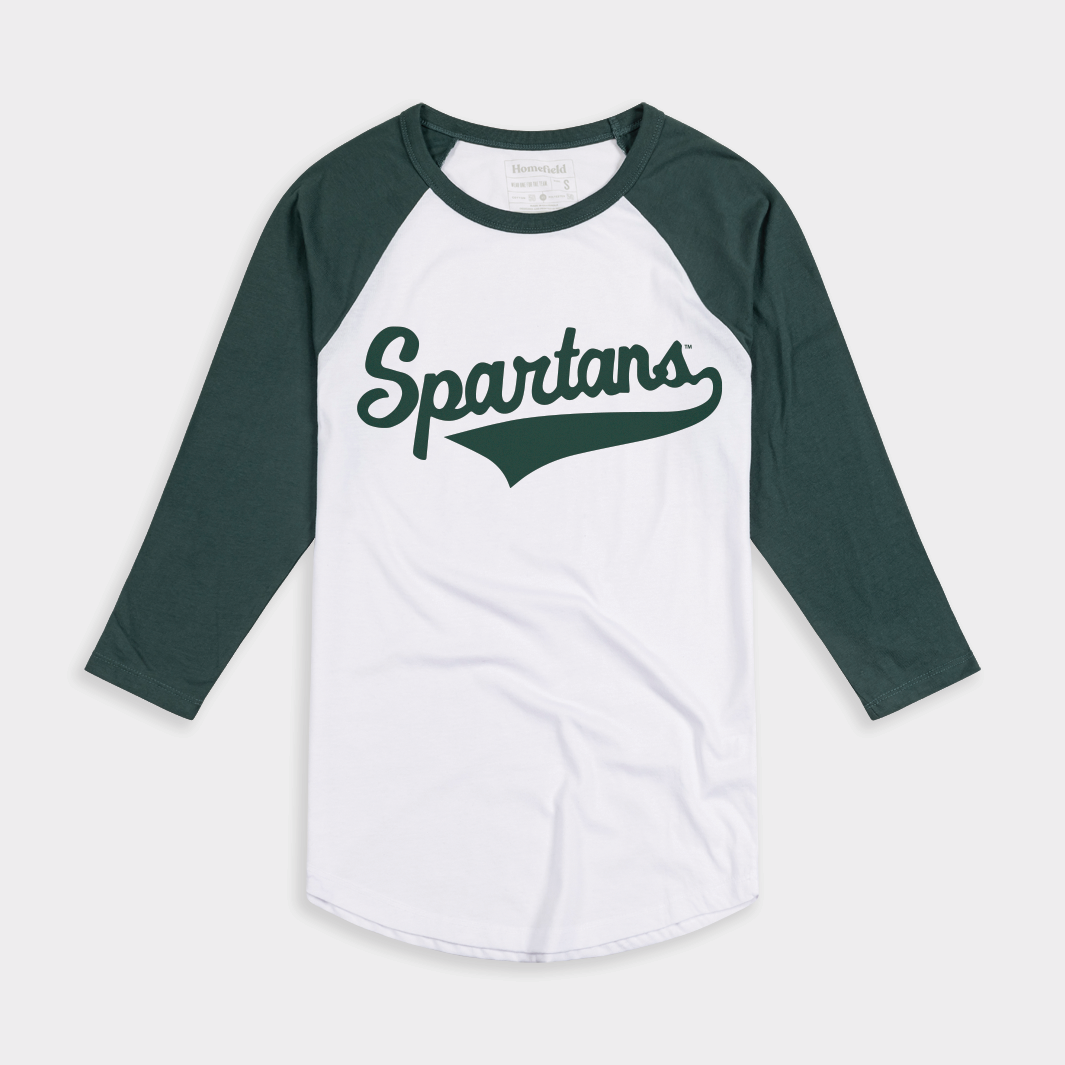 MSU Spartans Script Baseball Tee Hoodie, Sweatshirt | PureTeeCo.com