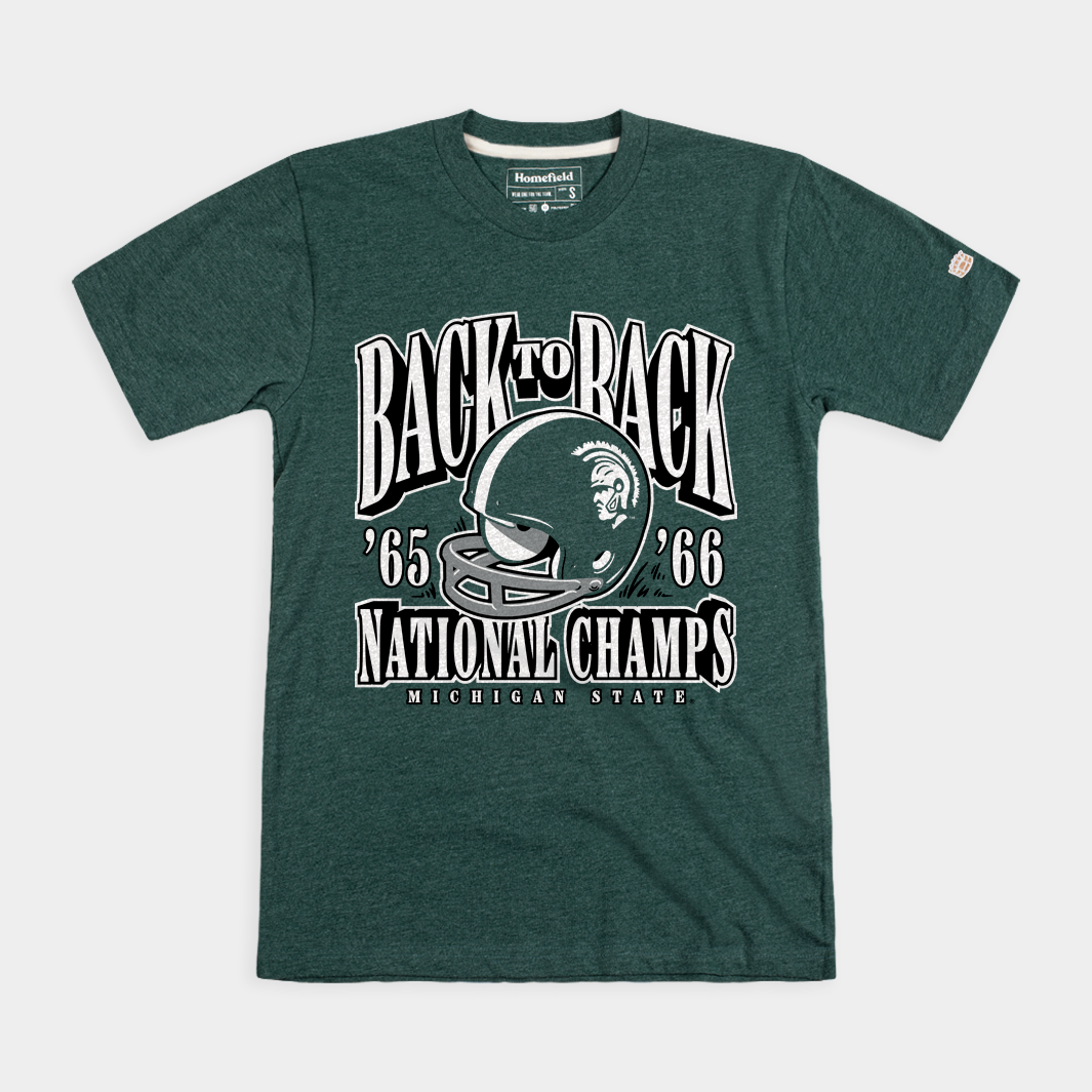 MSU Football 1965-66 Back to Back Champs Tee Hoodie, Sweatshirt | PureTeeCo.com