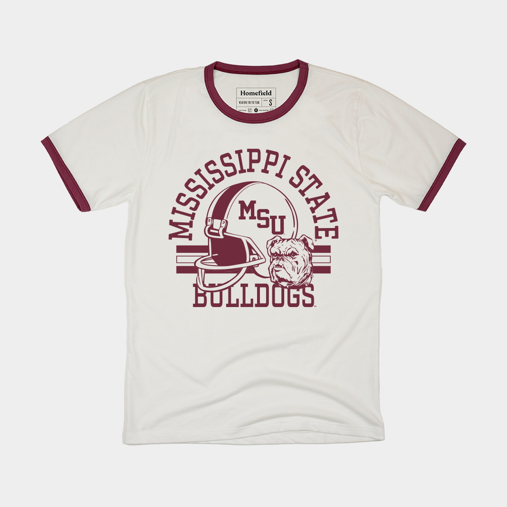 MSU Bulldogs Football Ringer Tee Hoodie, Sweatshirt | PureTeeCo.com (Image 1)