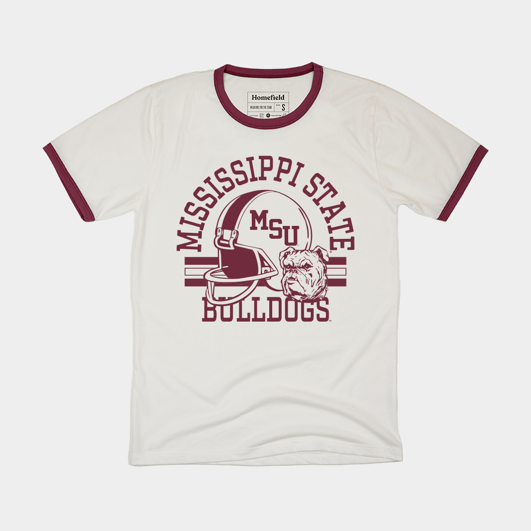 MSU Bulldogs Football Ringer Tee Hoodie, Sweatshirt | PureTeeCo.com (Image 1)