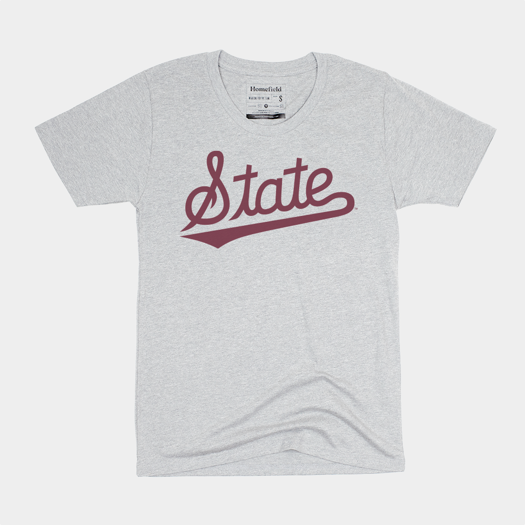 Mississippi State Baseball Script Women's Tee Hoodie, Sweatshirt | PureTeeCo.com