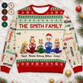 Matching Christmas Gift For Family - Personalized Member Names Holiday Unisex Ugly Sweater