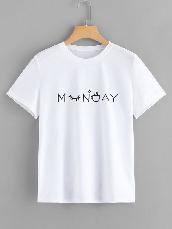 MONDAY Letter Print T-SHIRT thd Hoodie, Sweatshirt | PureTeeCo.com