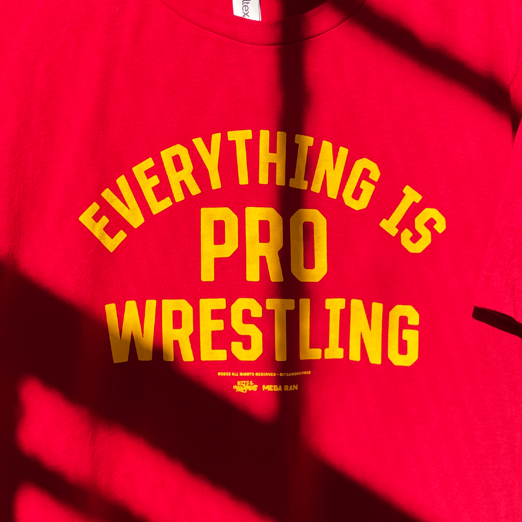 Everything Is Pro Wrestling Red T-Shirt Hoodie, Sweatshirt | PureTeeCo.com (Image 2)