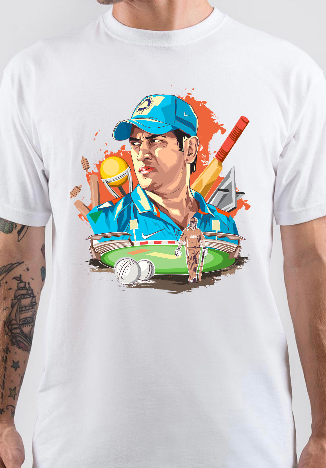 MS Dhoni T-Shirt Style001 Hoodie, Sweatshirt | PureTeeCo.com