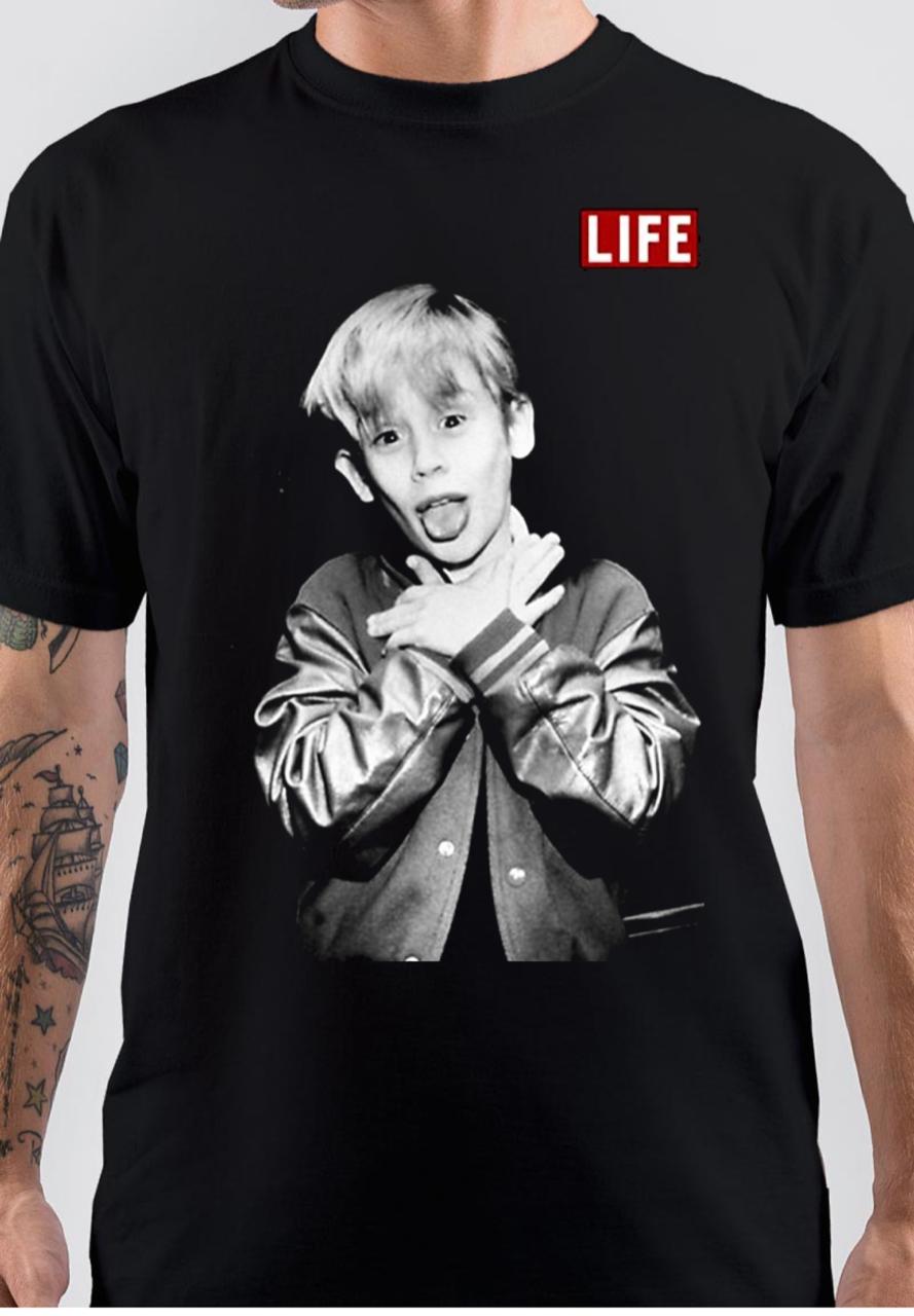 Macaulay Culkin Life Black T-Shirt Hoodie, Sweatshirt | PureTeeCo.com