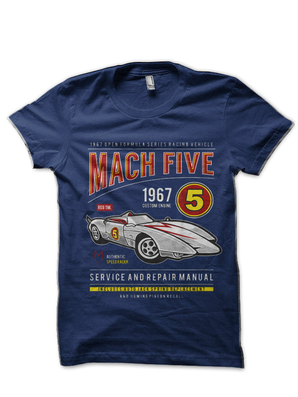 Mach 5 Navy Blue T-Shirt Hoodie, Sweatshirt | PureTeeCo.com
