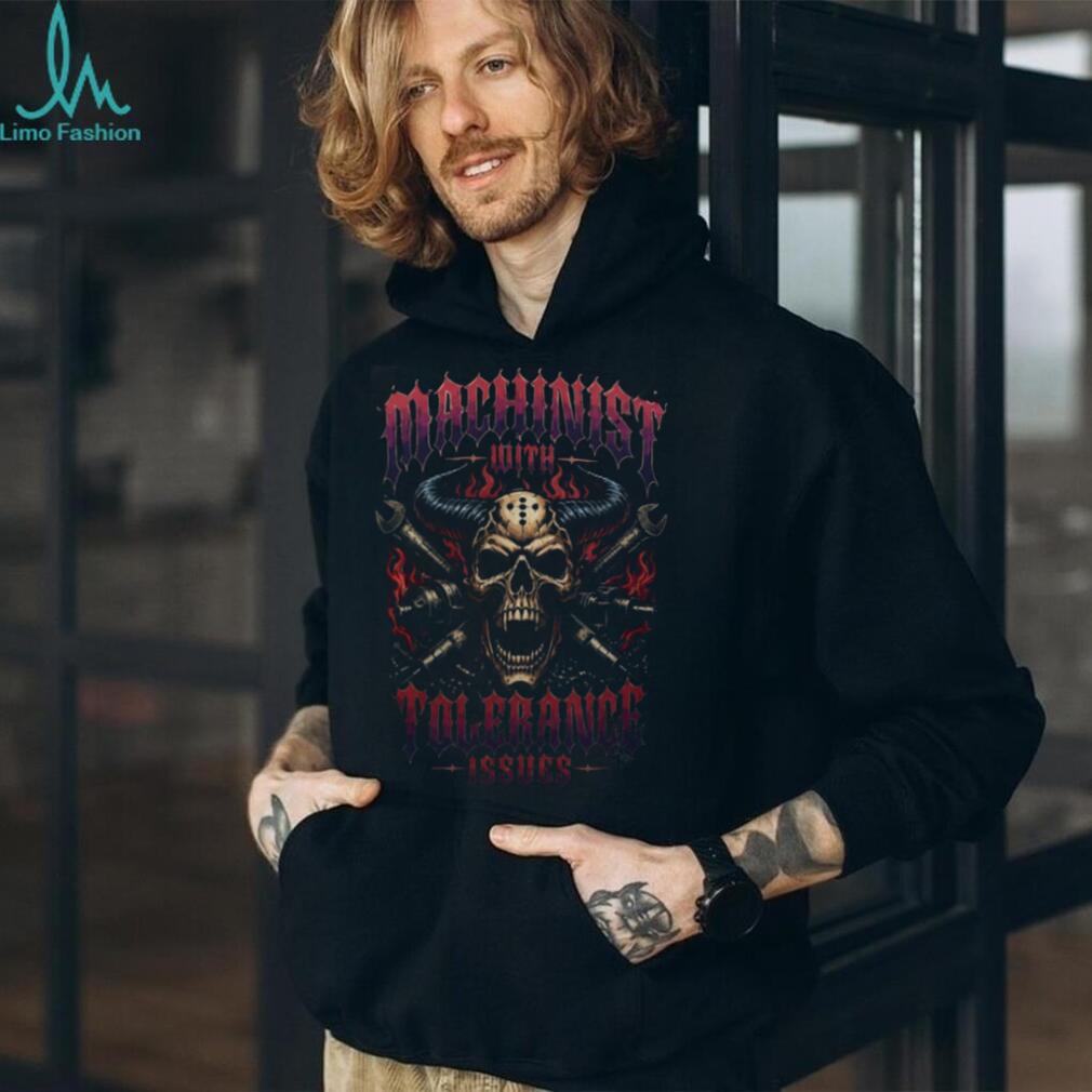Machinist Skeleton With Horns Tolerance Issues Shirt