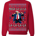 Maga La La La, Funny Xmas Santa Donald Trump Viral Shimmy Dance Classic Christmas Carol Song, Ugly Christmas Sweater Ugly...