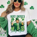 Make America Lucky Again Shirt Trump St Patricks Day Shirt Lucky Shamrock Tee Political Lucky Shirt Patriotic Irish Tee...