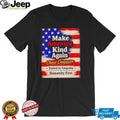 Make America kind again choose compassion united in empathy humanity first American flag retro style shirt