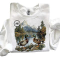 Mallard Duck Couple Funny Sweatshirts Sunset Wetland Hunting Flying Ducks T-shirt Unisex Cute Hoodie Cotton Menswear