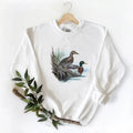 Mallard Duck Two Retro Shirts Duck  Hunting Season Vintage T-Shirts Graphic Tee Unisex Sweatshirt Pullover, Cotton Hoodie