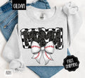 Mama Baseball Bow Sweatshirt, Baseball Mom Sweatshirt, Baseball Mama Sweatshirt T-Shirts, Hoodie | PureTeeCo.com