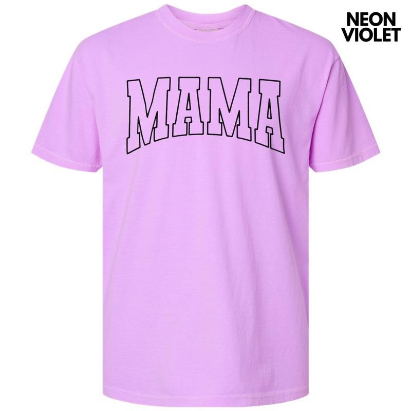 Mama Black Outline Puff Comfort Colors T-Shirt Hoodie, Sweatshirt | PureTeeCo.com
