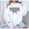 Mama Checkered Sweatshirt Black Bow Coquette Mama Crewneck Sleeve Print Mothers Day Gift Top Cute Cozy Mama Outfit Trendy...