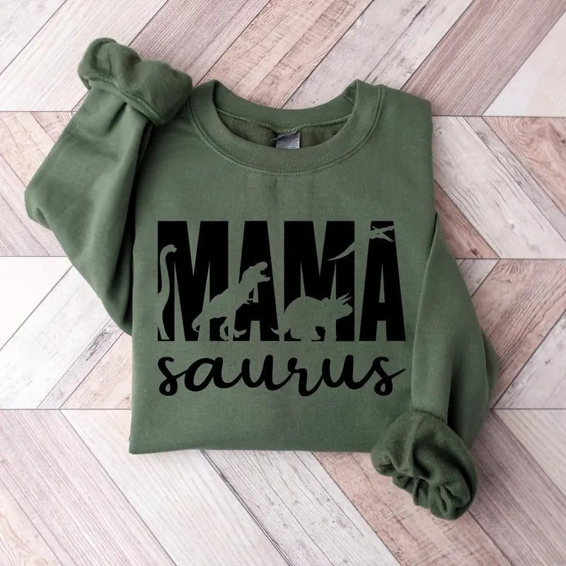 Mama Saurus Sweatshirt Mama Dinosaur Mom Life Sweatshirt Mother's Day Sweatshirt Funny Mother's Day Gift Mom Of Boys Gift...