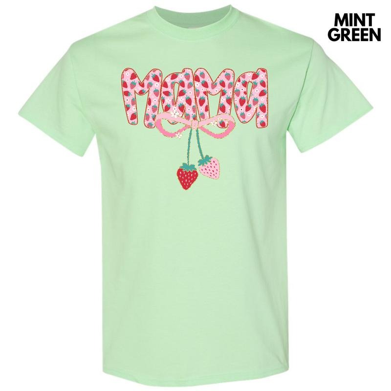 Mama Strawberry Coquette Gildan Short Sleeve T-Shirt 'NLB' Hoodie, Sweatshirt | PureTeeCo.com