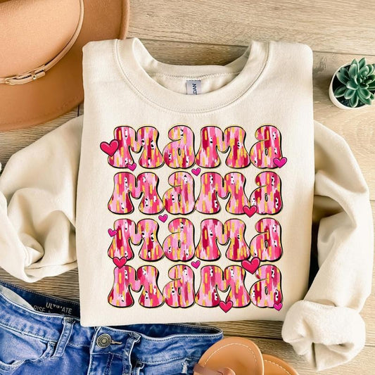 Mama Valentine Sweatshirt, Valentine Heart Sweatshirt, Loved Mama Sweatshirt, Retro Valentine Sweatshirt, Valentines Day Sweatshirt, Glitter Valentine Sweatshirt, Valentine Coquette