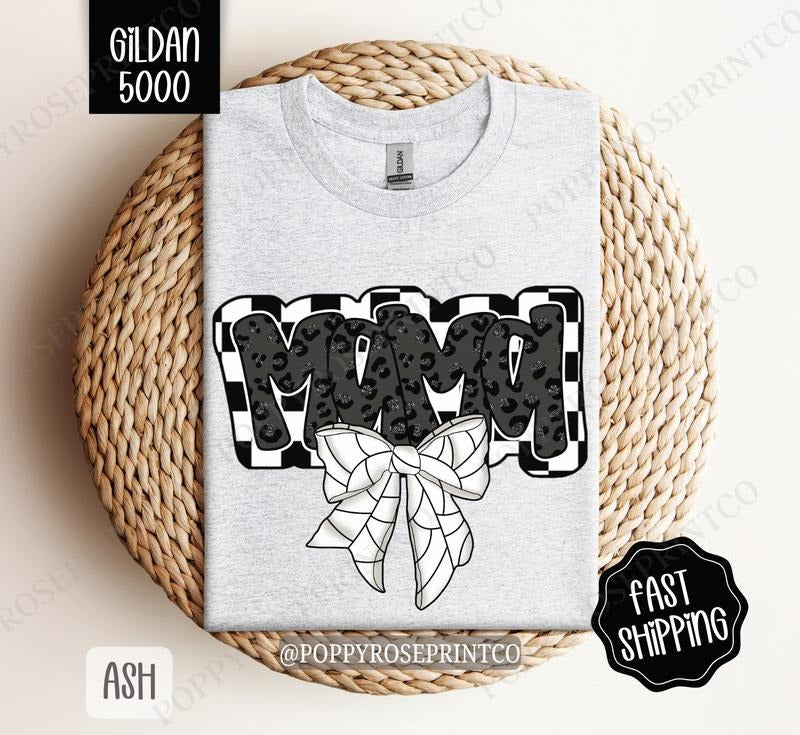 Mama Volleyball Bow Gildan T-shirt, Volleyball Mom Shirt, Volleyball Mama Tee Hoodie, Sweatshirt | PureTeeCo.com