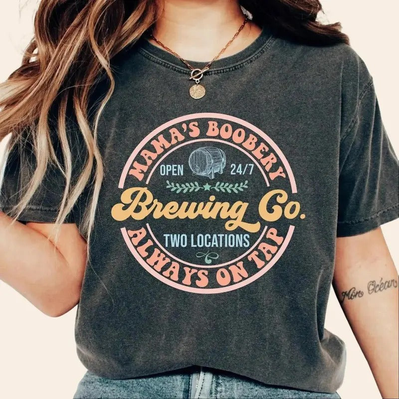 Mamas Boobery Breastfeeding Shirt Funny Mom Sweater - New Mom Gift - Crewneck by Always on Tap Brewing Co