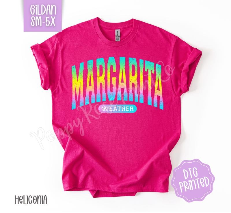 Margarita Weather Gildan Tshirt, Cute Summer Shirt, Girly Beach Tee Hoodie, Sweatshirt | PureTeeCo.com