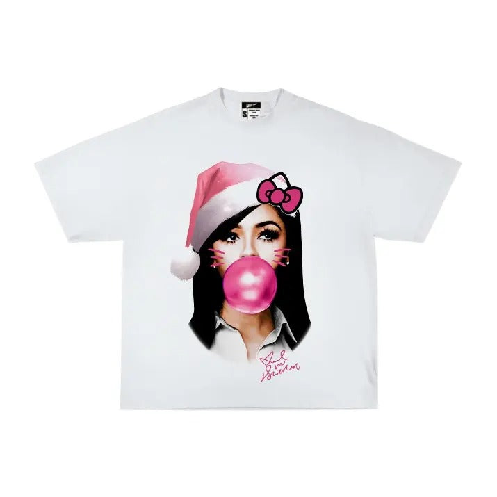 Mariahhh TS BUBBLE GUM Tee Shirt Chrismas Pink - Classic Cotton Fabric Menswear