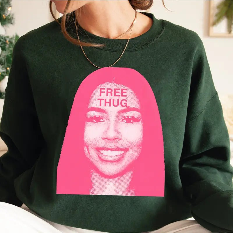 Mariahhh The Scientist PINK Big Face Sweatshirt for Bold and Vibrant Street Fashion T-Shirts, Hoodie | PureTeeCo.com