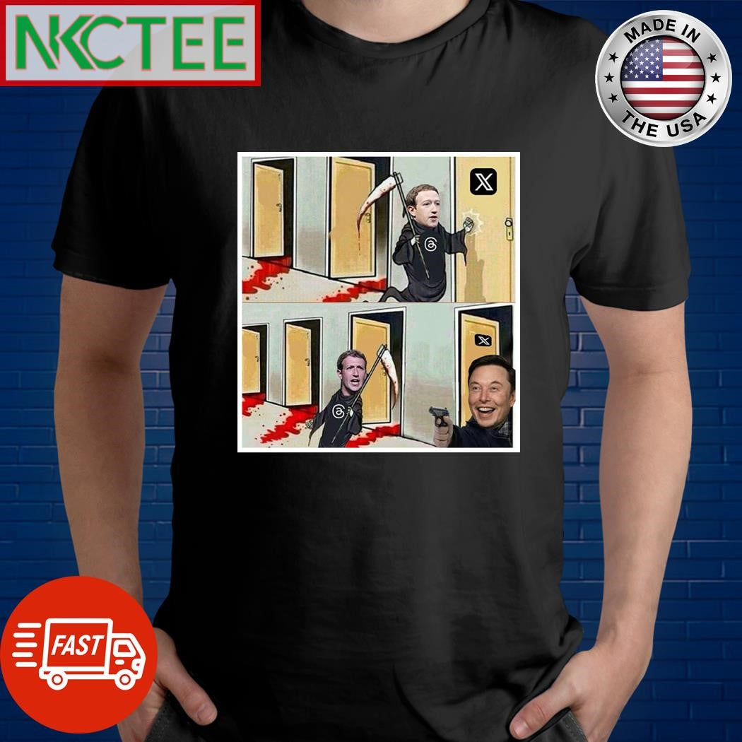 Mark Zuckerberg Threads Death vs X Elon Musk shirt
