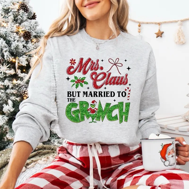 Married to the G Sweatshirt | Christmas Sweatshirt T-Shirts, Hoodie | PureTeeCo.com
