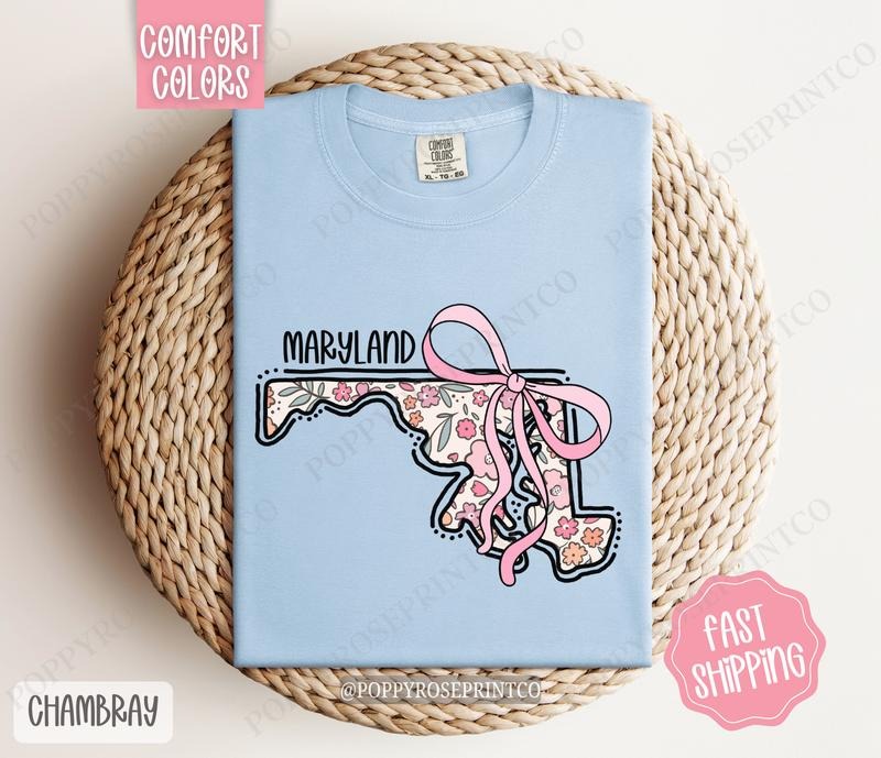 Maryland Comfort Colors State Tshirt, Cute Maryland Shirt, Maryland Tshirt, Maryland Shirt Hoodie, Sweatshirt | PureTeeCo.com