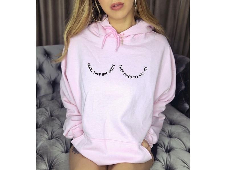 Mastectomy Hoodie, Breast Cancer Survivor Care Package Gift, Funny Cancer Warrior Sweatshirt, Yeah They Are Gone, They...