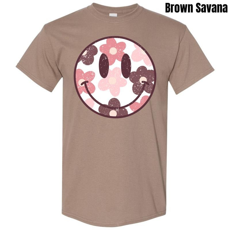 Mauve Mix Happy Face  Gildan Short Sleeve T-Shirt 'NLB' Hoodie, Sweatshirt | PureTeeCo.com