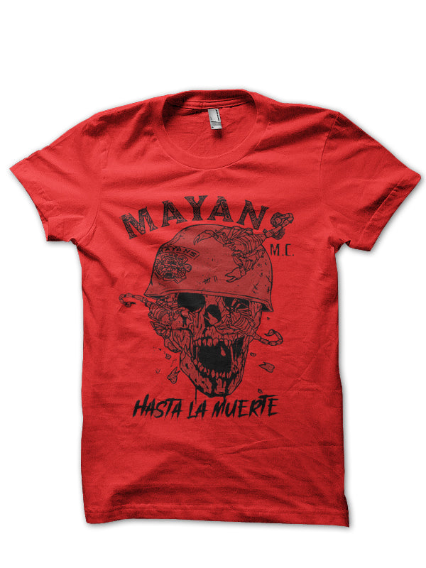 Hasta La Muerte Mayans Red Half Sleeve T-Shirt Hoodie, Sweatshirt | PureTeeCo.com
