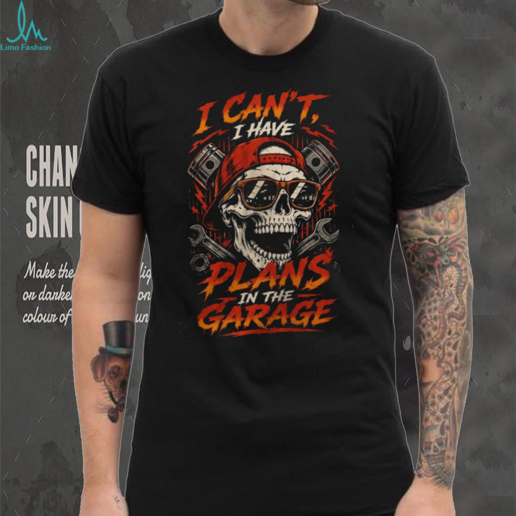 Mechanic Garage Skull Wrench Plans Shirt
