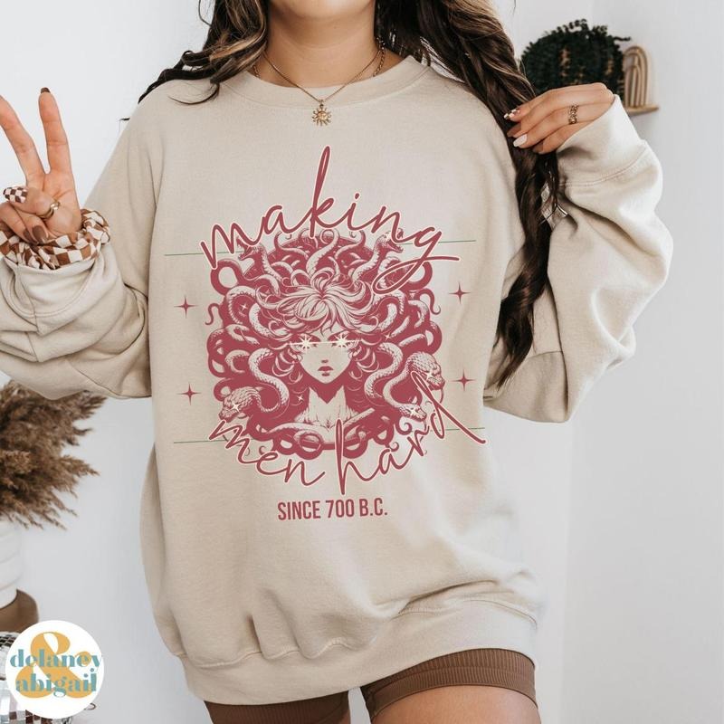 Medusa Crewneck Greek Mythology Sweater, Hoodie for Feminine Rage Women's Rights Anti-Trump Shirt Stone The Patriarchy...